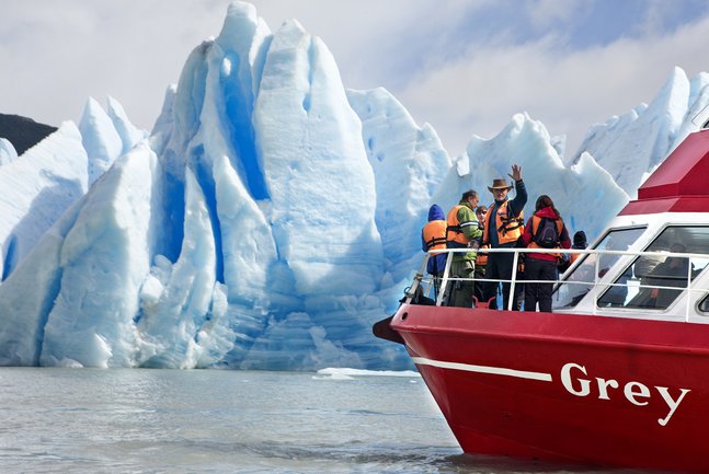 Boat to Grey Glacier, Patagonia