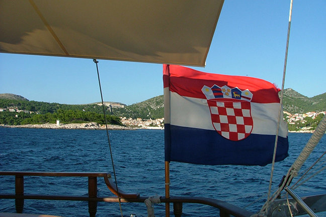 On board, off the island of Brac, Croatia