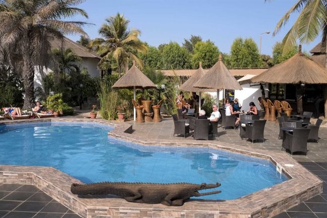 Pool area at Bakotu Hotel, Kotu, The Gambia