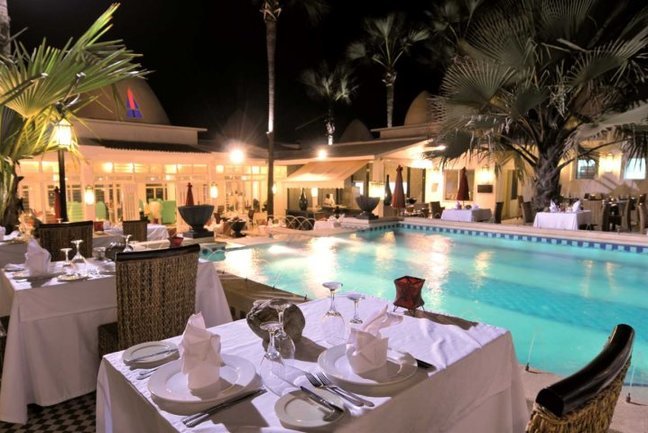 Evening at the Courtyard Restaurant, Coco Ocean Resort & Spa, Bijilo, The Gambia