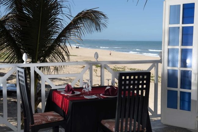 Beachside dining at Coco Beach restaurant, Bijilo, The Gambia