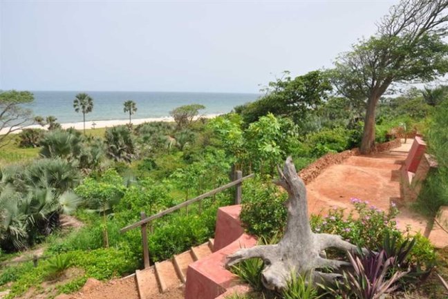 Steps leading to beach from Leo's Beach Hotel, Brufut, The Gambia