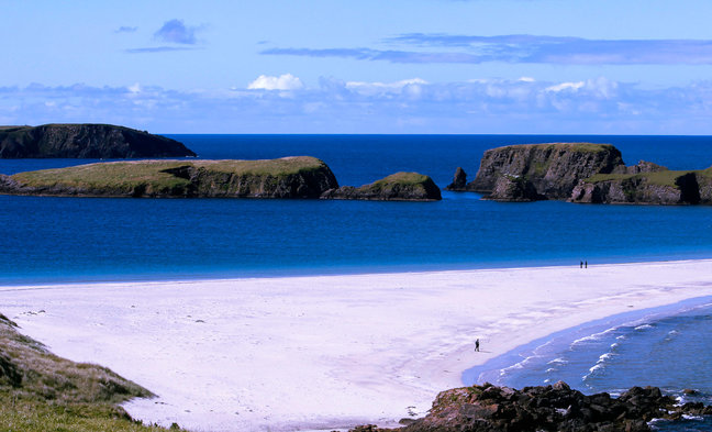 Tombolo beach at St Ninian's, Shetland