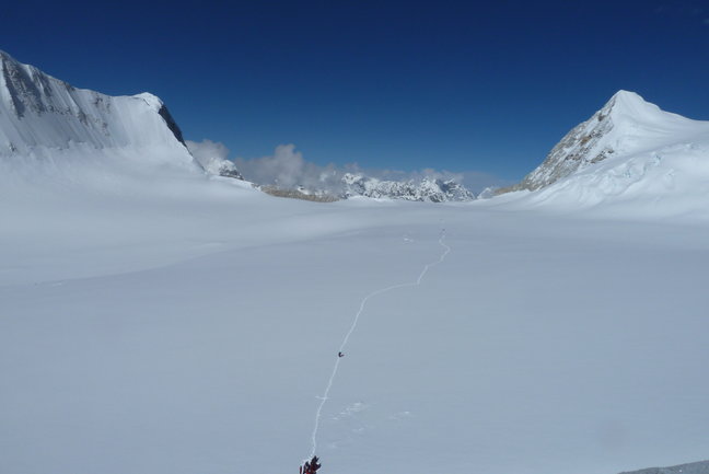 West Barun glacier from Sherpani Col