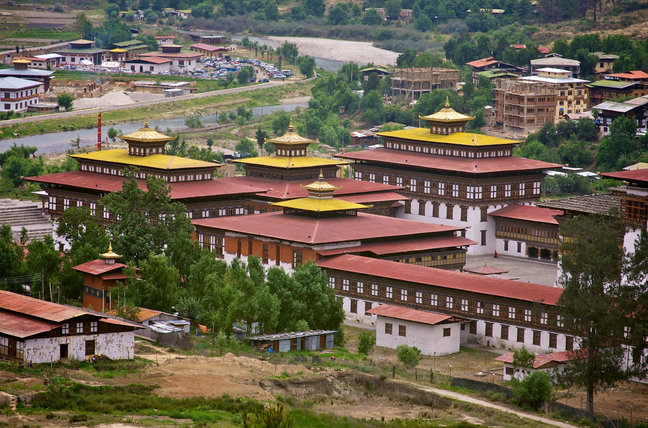 View of Tashichoe Dzong, Thimphu, Bhutan