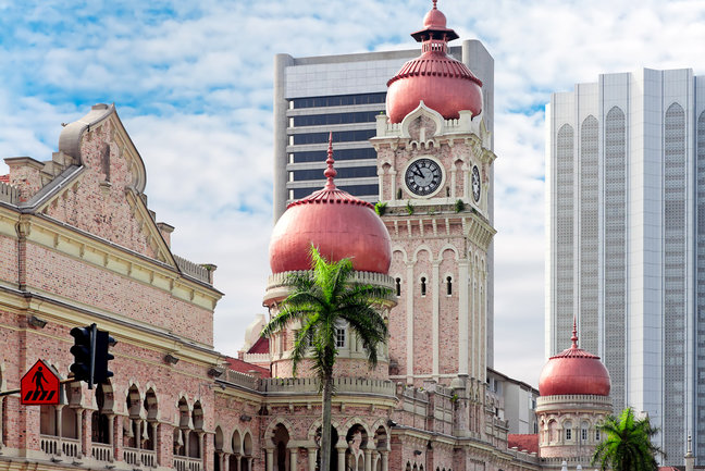 Clock tower of Sultan Abdul Samad. Kuala Lumpur, Malaysia