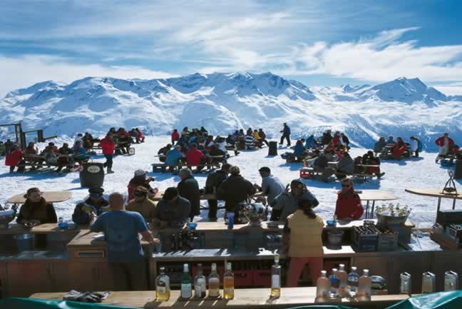 Enjoy the atmosphere at mountain bars