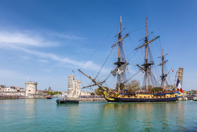 If you are lucky, your stay in La Rochelle may coincide with the replica of Hermione being in port. If not, you can still visit the dry dock where the ship was built and learn about traditional ship building techniques
