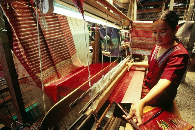 Silk weaving in Northern Thailand