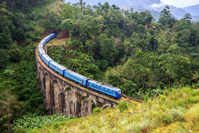 Scenic train journey Sri Lanka
