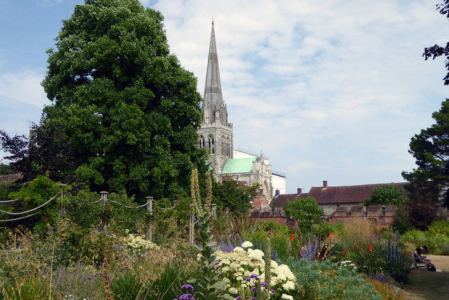 Chichester cathedral gardens.