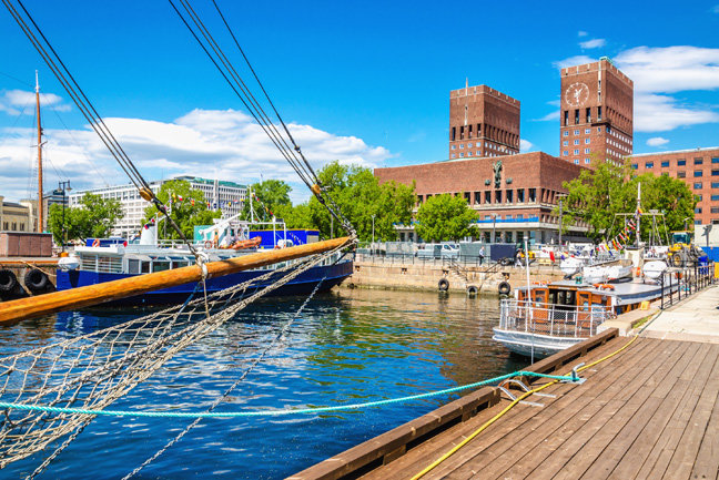 Oslo town hall and waterfront