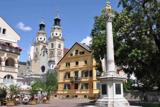 The delightful town square in Brixen / Bressanone