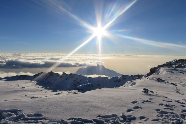 views from the summit of Kilimanjaro.