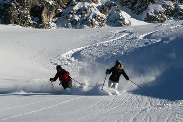 Off piste skiing in Klosters